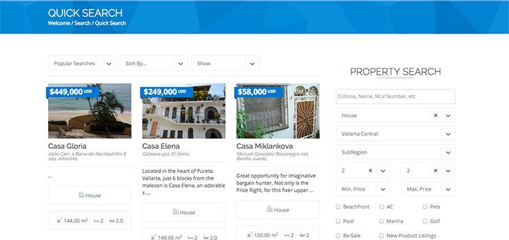 Multi-List Vallarta’s Quick Property Search